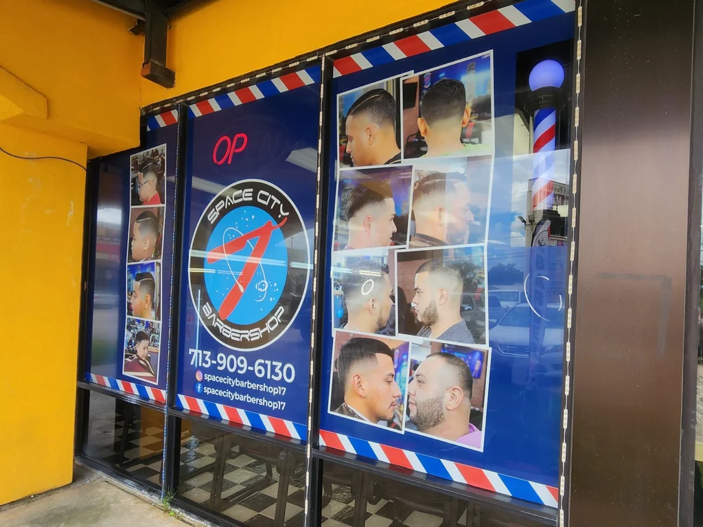 commercial-window-store-front-wrap-perforated-advertising-houston-barbershop